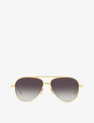 Dita D4000398 Subsystem Titanium Aviator Sunglasses In Gold