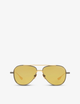 DITA: D4000398 Subsystem titanium and glass aviator sunglasses
