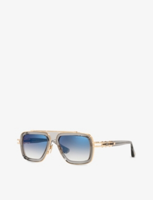 Shop Dita Women's Grey D4000397 Lxn-evo Acetate Square Sunglasses