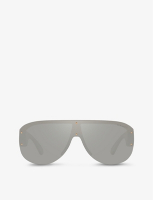 Versace Ve4391 Round-frame Acetate Sunglasses In Grey