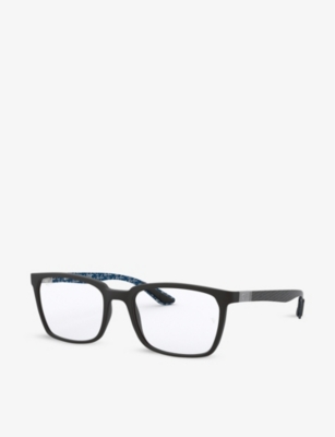 Ray Ban Rx8906 Nylon Rectangle-frame Glasses In Black