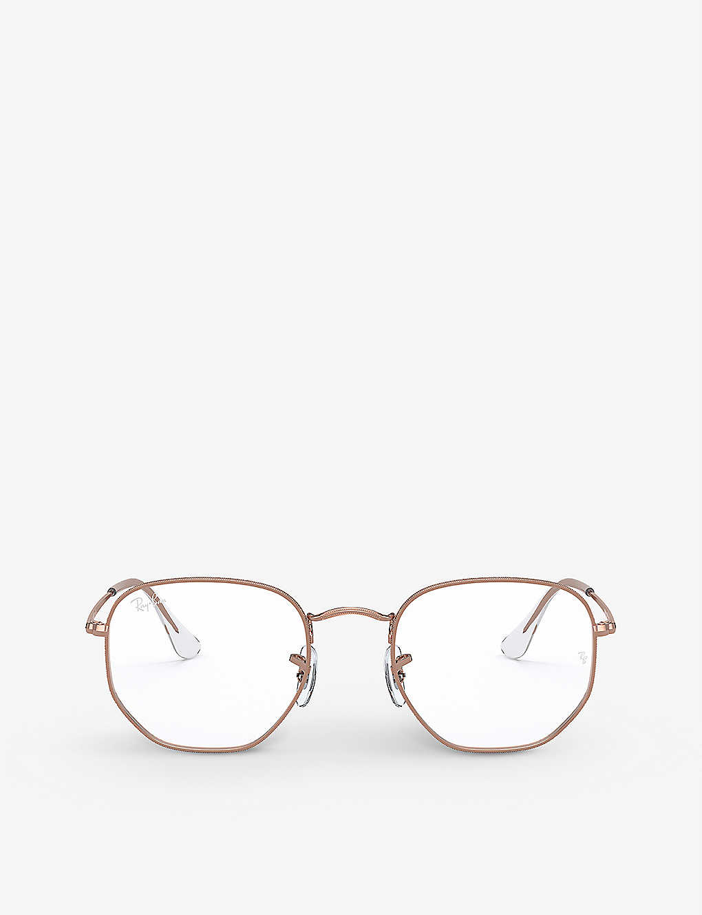 Ray Ban Rx6448 Metal Hexagonal-frame Glasses In Gold