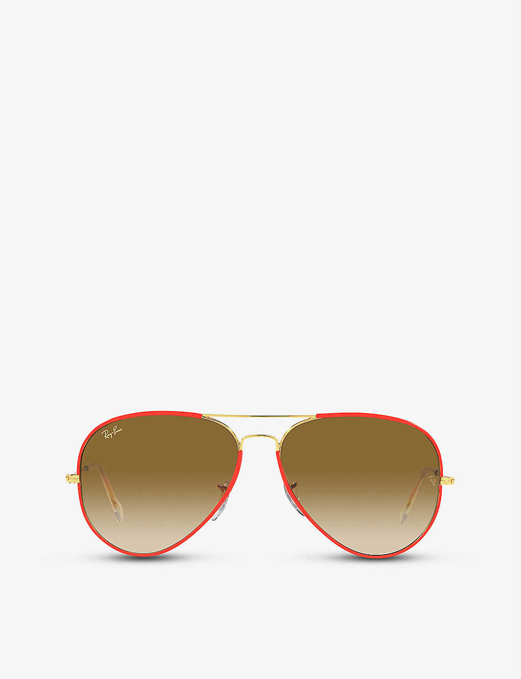 Shop Ray Ban Ray-ban Womens Red Rb3025jm Aviator Metal Sunglasses