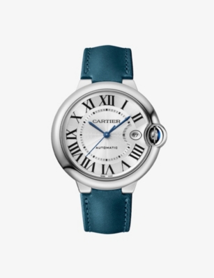 Shop Cartier Mens Steel Crwsbb0063 Ballon Bleu De Stainless-steel And Leather Automatic Watch