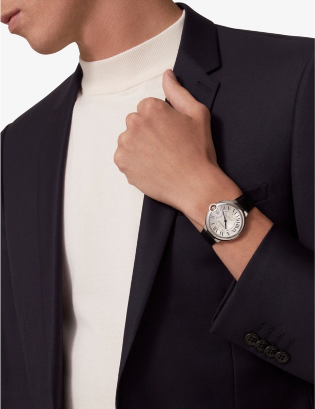 CRWSBB0063 Ballon Bleu de Cartier stainless-steel and leather automatic watch