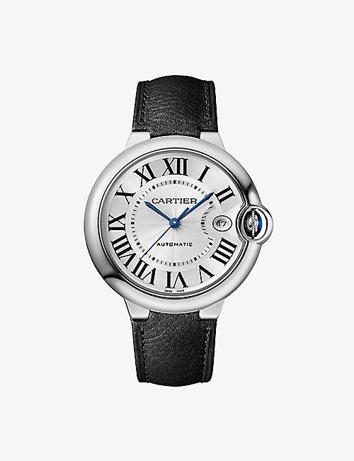 CARTIER: CRWSBB0063 Ballon Bleu de Cartier stainless steel and leather automatic watch
