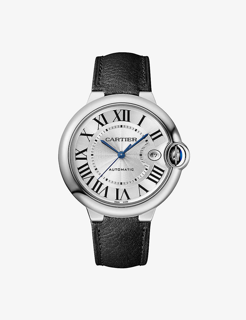 Cartier Mens Steel Crwsbb0063 Ballon Bleu De Stainless-steel And Leather Automatic Watch