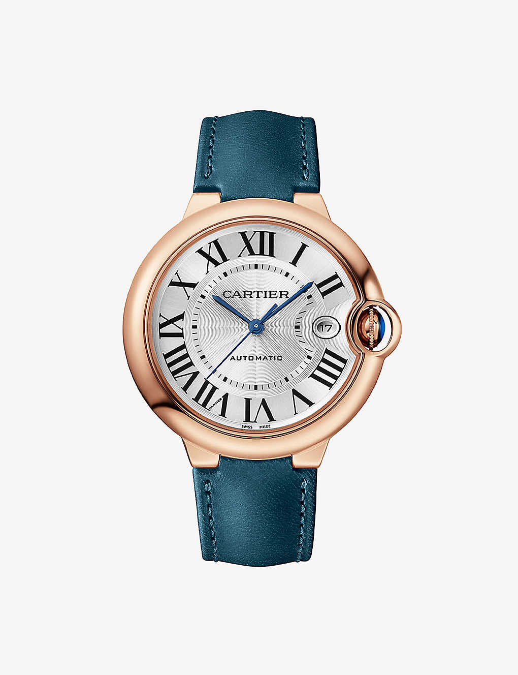 Cartier Womens Pink Gold Crwgbb0051 Ballon Bleu De 18ct Rose-gold And Leather Automatic Watch