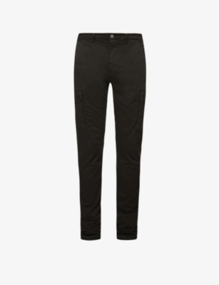 Replay Jaan Hyperflex Slim-fit Slim-leg Cotton-blend Cargo Trousers In Black