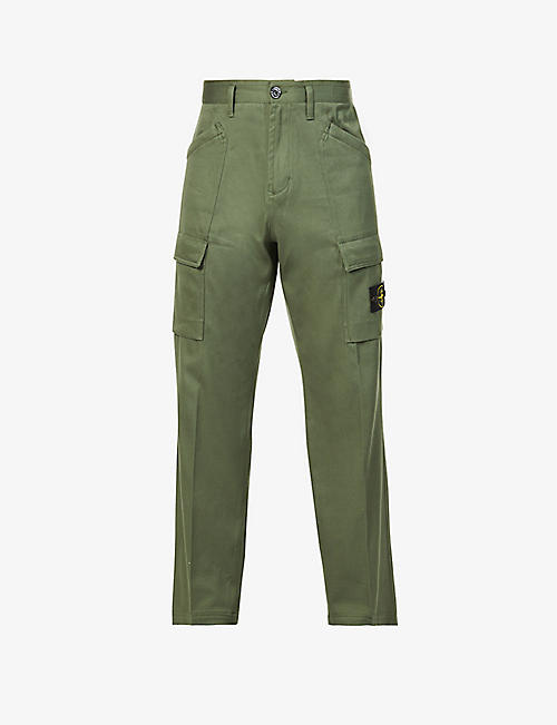 STONE ISLAND: Relaxed-fit straight-leg stretch-cotton twill trousers