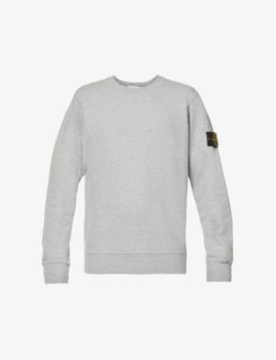 conversie Samenhangend Onschuldig Stone Island Mens Melange Grey Brand-patch Crewneck Cotton-jersey  Sweatshirt Xxl In Gray | ModeSens