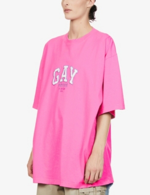 Gay Pride-embroidered cotton T-shirt 