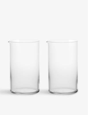 RICHARD BRENDON: Classic mouth-blown crystal mixing glasses set of two