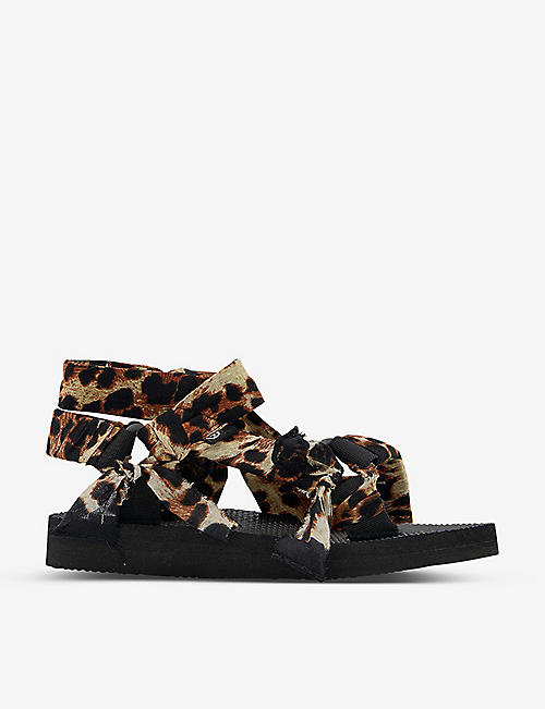 ARIZONA LOVE: Trekky leopard-print woven sandals