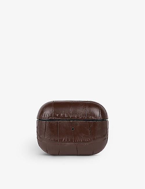 MINTAPPLE: Alligator-embossed leather Airpod Pro case