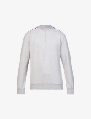 Brand-tape stretch-cotton sweatshirt
