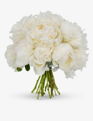 MOYSES STEVENS: White Double peonies bouquet