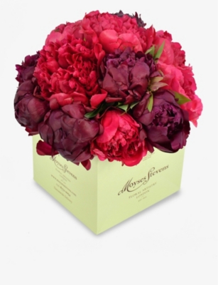 MOYSES STEVENS: Red and Pink Double peonies bouquet