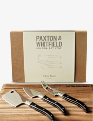 PAXTON & WHITFIELD Logoengraved stainlesssteel cheese knives set of