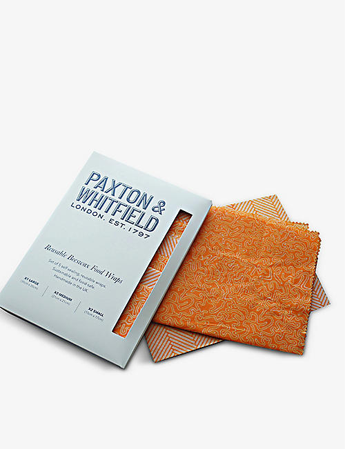 PAXTON & WHITFIELD: Graphic-print beeswax wraps set of five