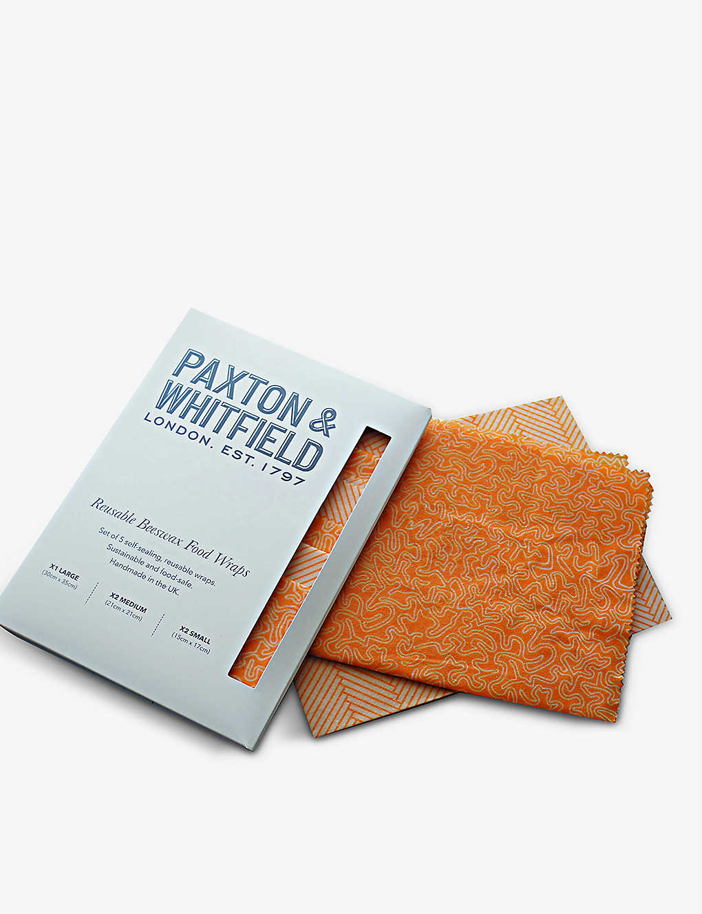 Paxton & Whitfield Graphic-print Beeswax Wraps Set Of Five