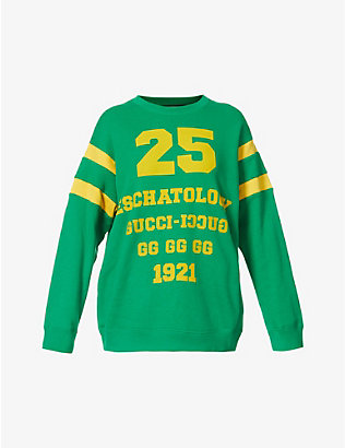 GUCCI: 1921 logo-print cotton-jersey sweatshirt