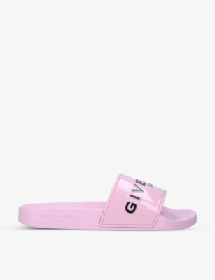 GIVENCHY Logo embossed rubber sliders Selfridges