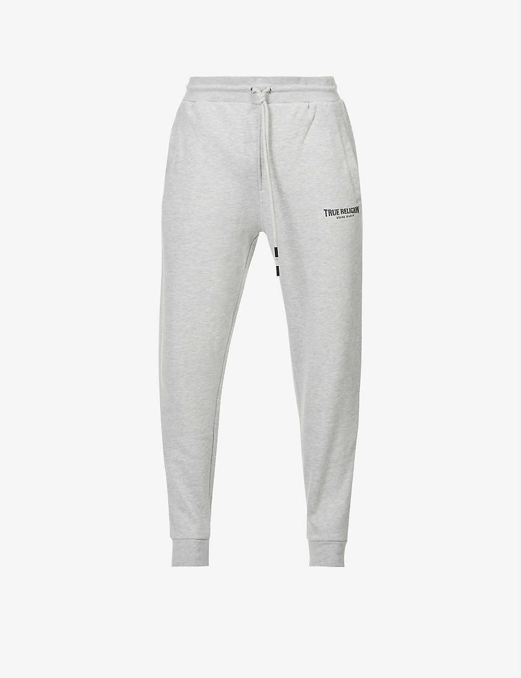 Shop True Religion Logo-print Cotton-blend Jogging Bottoms In Grey