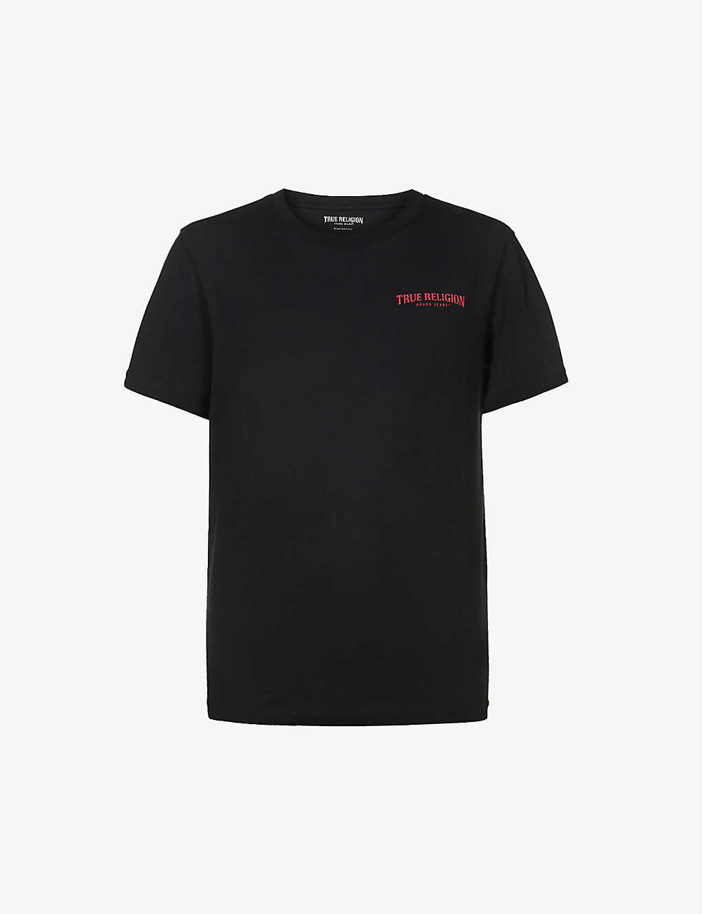 Shop True Religion Men's Onyx Logo-print Cotton-jersey T-shirt