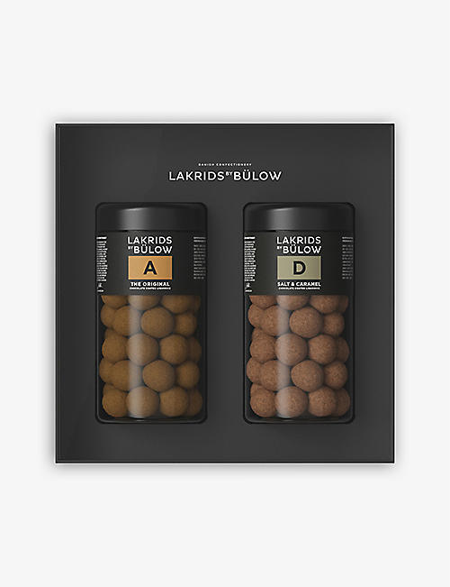 LAKRIDS BY BULOW: Black Box A & D chocolate coated liquorice 590g