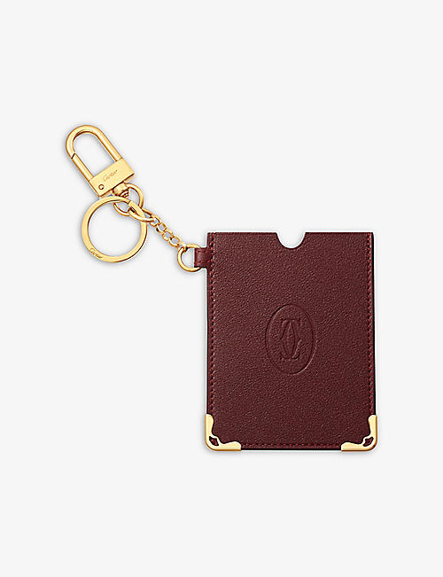 CARTIER: Must de Cartier leather key ring and card holder