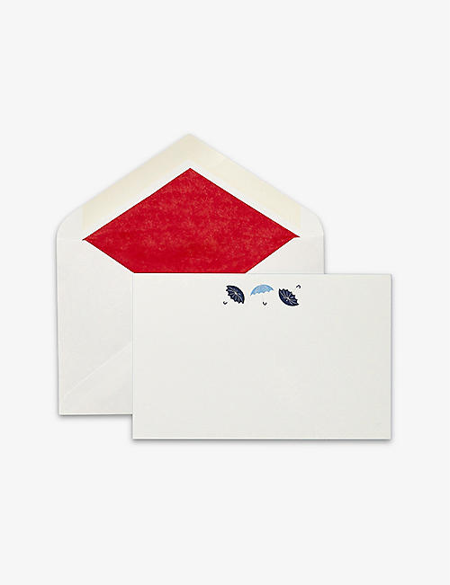 SMYTHSON: Umbrella-motif correspondence cards box of ten