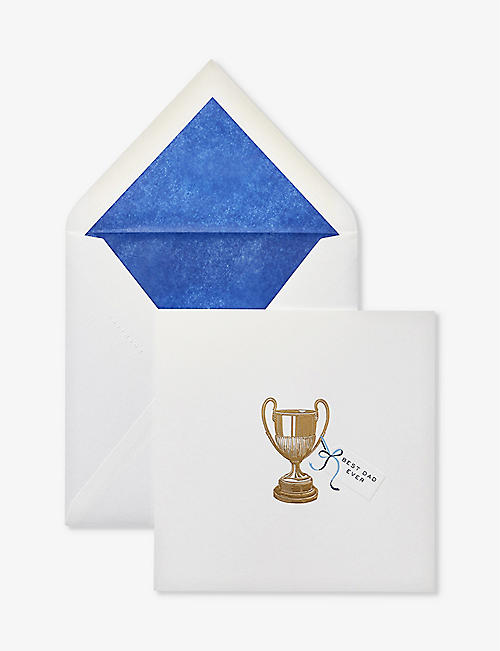 SMYTHSON: Trophy Best Dad Ever paper Father's Day card 15cm x 15cm