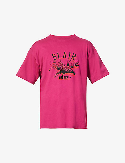 RAF SIMONS: Blair Nebraska graphic-print cotton-jersey T-shirt