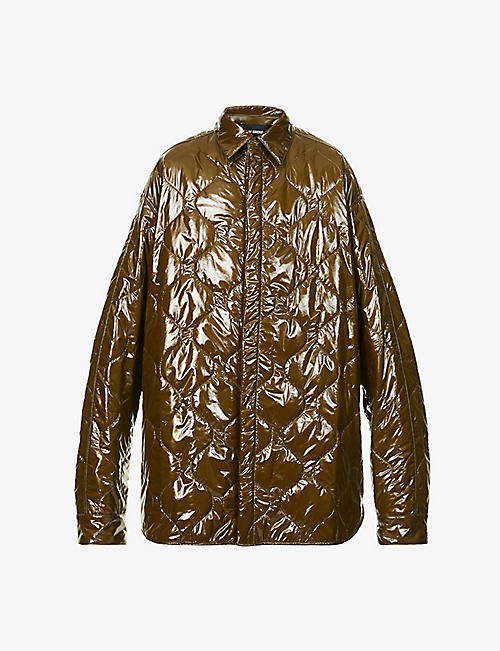 RAF SIMONS: Quilted oversized shell overshirt