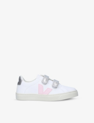 VEJA: Esplar logo-embroidered leather trainers 6-7 years