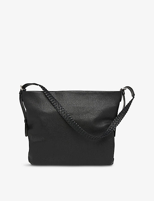 WHISTLES: Jovi braided-handle leather shoulder bag