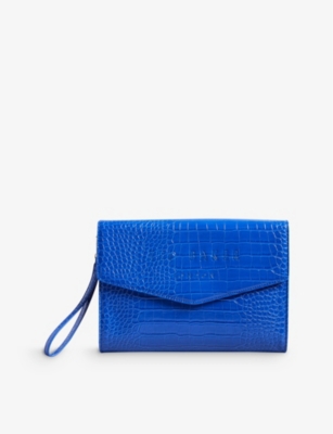 Ted Baker Womens Brt-blue Crocey Croc-effect Faux-leather Clutch