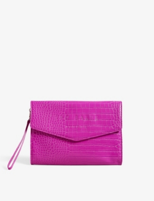 Ted Baker Womens Brt-pink Crocey Croc-effect Faux-leather Clutch