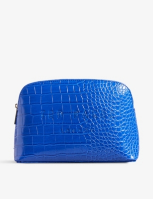 Ted Baker Brt-blue Crocala Faux-leather Make-up Bag