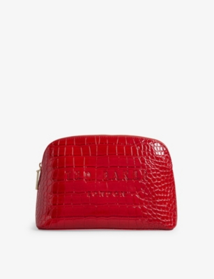 Ted Baker Red Crocala Faux-leather Make-up Bag