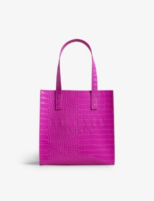 Ted Baker Women's Bright Pink/fuchsia Reptcon Faux-leather Shopper Tote Bag In Brt-pink