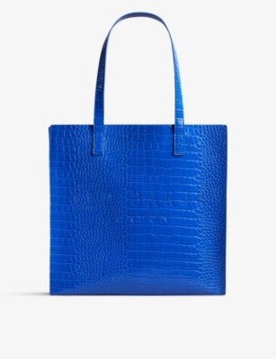 Ted Baker Womens Brt-blue Croccon Faux-leather Shopper Tote Bag
