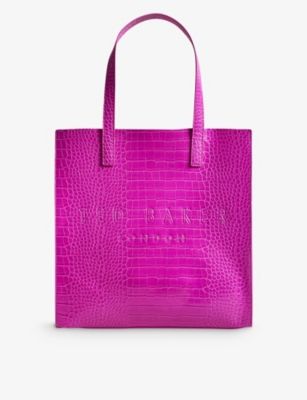 Ted Baker Womens Brt-pink Croccon Faux-leather Shopper Tote Bag