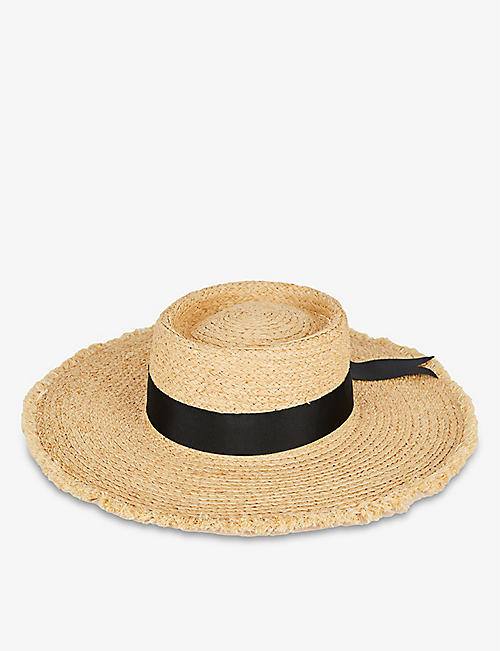 LACK OF COLOR: Ventura grosgrain-trimmed straw hat