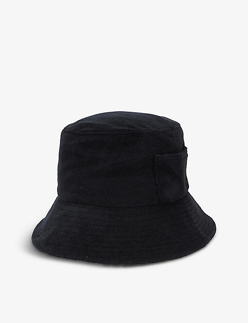 LACK OF COLOR: Wave patch-pocket cotton-towelling bucket hat