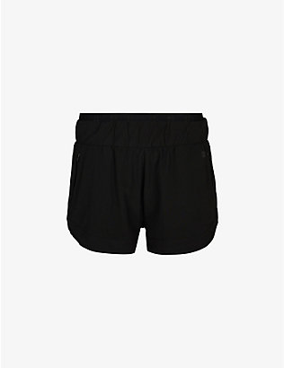 SWEATY BETTY: On Your Marks 4’’ branded stretch recycled polyester-blend shorts