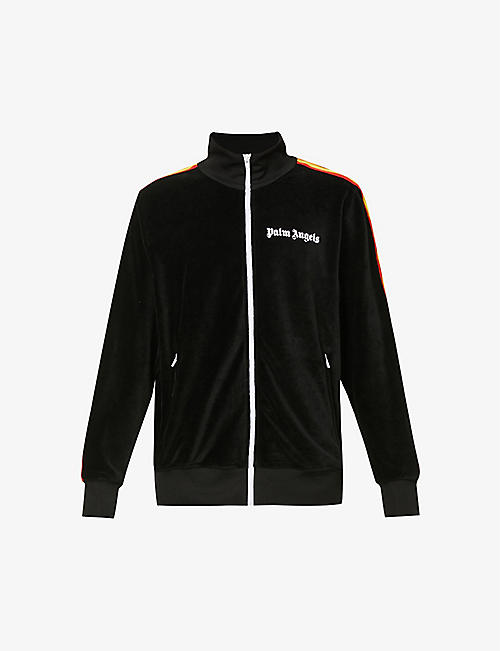 PALM ANGELS: Rainbow logo-print velour tracksuit jacket