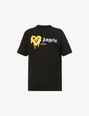 Palm Angels Palm Beach Heart Sprayed Logo T-Shirt White Men's