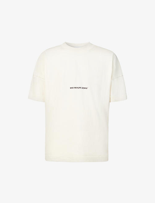 MKI MIYUKI-ZOKU: Staple brand-print organic-cotton T-shirt